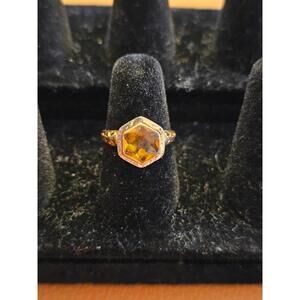 Vintage 14k Yellow Gold Citrine Ring / Unique / 2.5g